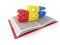 ABC text on open book Royalty Free Stock Photo