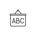 ABC whiteboard line icon