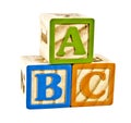 ABC in wooden block letters Royalty Free Stock Photo