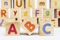 ABC Wooden spelling blocks Royalty Free Stock Photo