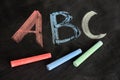 ABC written in colorful chalk Royalty Free Stock Photo