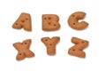 ABC XYZ alphabet chocolate cookies Royalty Free Stock Photo