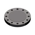 Blind flange. Spare parts. 3D effect vector Royalty Free Stock Photo