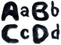 ABCD :Black Font design form clay. Royalty Free Stock Photo