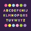 ABCD Educational Board for kids, Simple Reading for children, study material. Children's font in the cartoon style