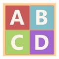 Abcd game icon cartoon vector. Font baby