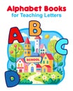 ABCD Learning kids book cover modern design vector template layout brochure activity music game sign Royalty Free Stock Photo