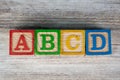 ABCD letter education wood block