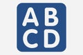 ABCD letters written in a blue cube in white. Royalty Free Stock Photo