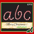 ABCDEF, vector christmas sugar-candy font on a