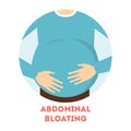 Abdominal bloating. Big fat stomach. Symptom of disease