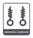 abdominal exercises icon in trendy design style. abdominal exercises icon isolated on white background. abdominal exercises vector