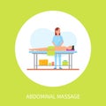 Abdominal Medical Massage Session Cartoon Poster