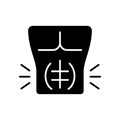 Abdominal muscle strain black glyph icon