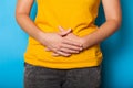 Abdominal pain, endometriosis. Women menstruation concept Royalty Free Stock Photo