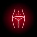 abdominal pain icon in neon style. Element of human body pain for mobile concept and web apps illustration. Thin line icon for Royalty Free Stock Photo