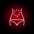 abdominal pain icon in neon style. Element of human body pain for mobile concept and web apps illustration. Thin line icon for Royalty Free Stock Photo