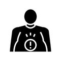 abdominal pain mesothelioma glyph icon vector illustration