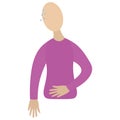 Abdominal pain. Sign of diarrhea. Vector icon. Isolated white background. Flat style. Torsion in the intestines.