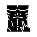 abdominal reflexes glyph icon vector illustration Royalty Free Stock Photo