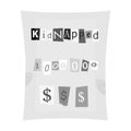 Abduction and ransom, criminal demand on the sheet. Kidnapping. single icon in monochrome style vector symbol stock