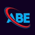 ABE letter logo design, a b e letter design, ABE Blue and red letter logo for technology, 2G, 3G, 4G, 5G, 6G and 7G internet servi