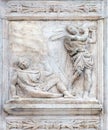 The Abel killing, Genesis relief on portal of Saint Petronius Basilica in Bologna Royalty Free Stock Photo