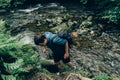 Aber Falls or in Welsh Rhaeadr Fawr Royalty Free Stock Photo