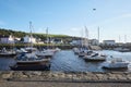 Aberaeron Harbour looking east to the church Royalty Free Stock Photo