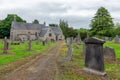 Abercorn church with graveyard and tombstones near Edinburgh in Scotland Royalty Free Stock Photo