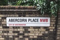 Abercorn Place street name sign, London Royalty Free Stock Photo