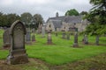 Abercorn church with graveyard and tombstones near Edinburgh in Scotland Royalty Free Stock Photo