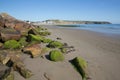 Aberdaron beach with green seaweed Llyn Peninsula