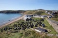 Aberdaron Wales view from the east Llyn Peninsula including cemetery