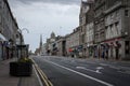 Aberdeen city center street on a cloudy day, Scotland, United Kingdom
