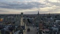 Aberdeen city centre aerial cinematic view