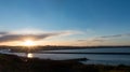 Aberdeen City coast view during sunset, Scotland Royalty Free Stock Photo