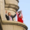 Aberdeen Football Club ManagerDerek McInnes and Captain Russell Anderson with trophy