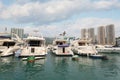 Aberdeen harbor with yachts in Hong Kong