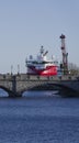 Aberdeen harbour and ships viewed the River Dee