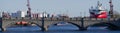 Aberdeen harbour and ships viewed the River Dee