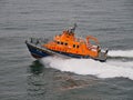 Aberdeen RNLI Lifeboat at sea, travelling at speed