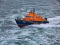 Aberdeen RNLI Lifeboat at sea, travelling at speed