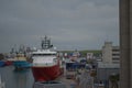 Aberdeen -Scotland- harbour, main gateway for the North Sea oil and gas offshore industry