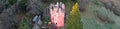 Aberdeenshire, Scotland, UK, 1st January 2024, Craigievar Castle during conservation work to paint the walls pink