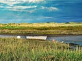 Aberrfraw Evening Sunlight on River Royalty Free Stock Photo