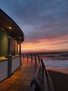 Aberystwyth band stand stormy sunset