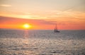 Aberystwyth city in Wales sea sunset