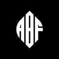 ABF circle letter logo design with circle and ellipse shape. ABF ellipse letters with typographic style. The three initials form a Royalty Free Stock Photo
