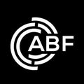 ABF letter logo design on black background. ABF creative initials letter logo concept. ABF letter design Royalty Free Stock Photo